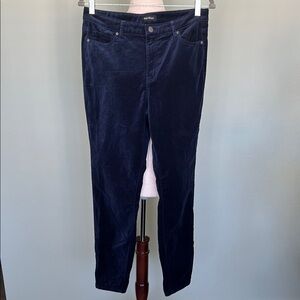 Well Worn - Deep Blue High Rise Skinny Velvet Trousers